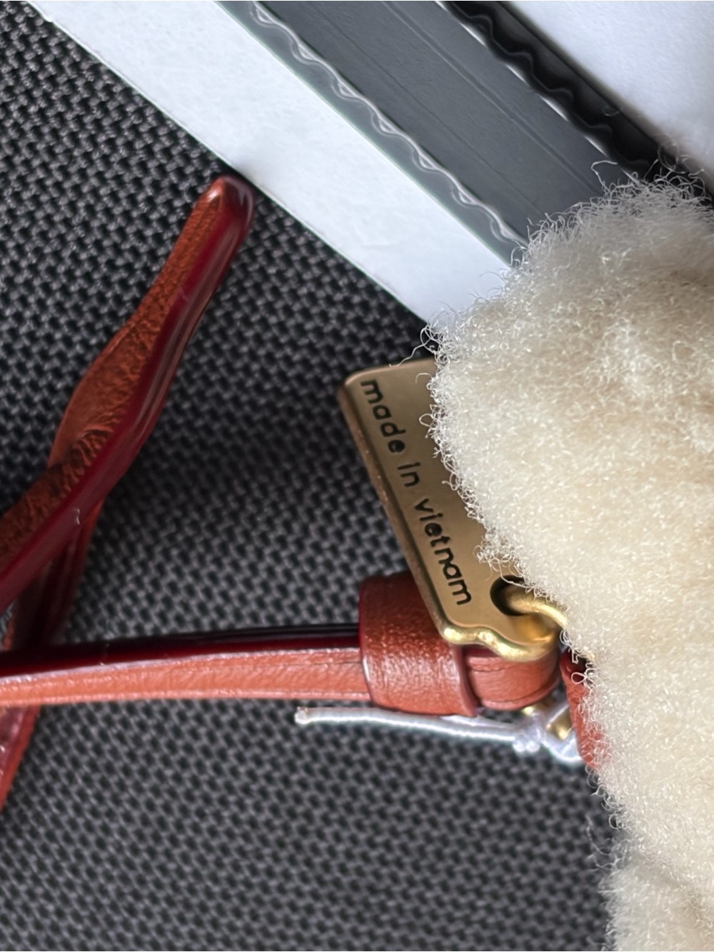 Coach Cream Shearling Puffy Bear Bag Charm NWT - Picture 4 of 4